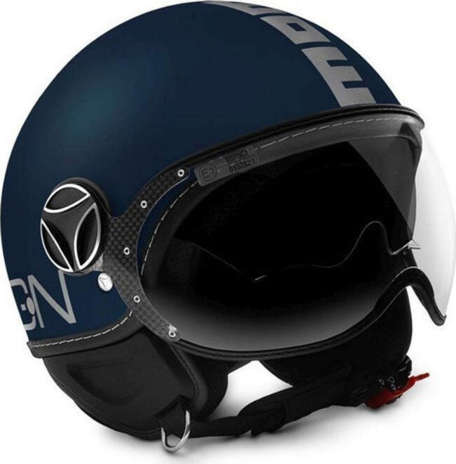 Momo Design Caschi Demijet Blue Matt/silver