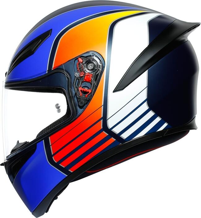 Casco Integrale K-1 E2205 Power Matt Dark Blue Orange White Agv