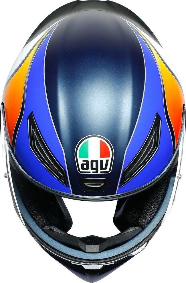 Casco Integrale K-1 E2205 Power Matt Dark Blue Orange White Agv