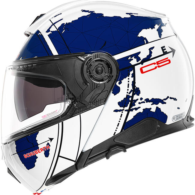 Casco Modulare C5 Schuberth Globe Blu Nuova Omologazione Ece 22.06 Grigio