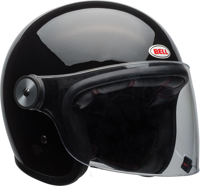 Casco Jet Riot Solid Gloss Black Bell Nero Lucido