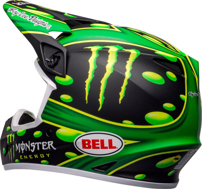 Casco Cross Mx-9 Mips Mcgrath Showtime Replica Matte Black Green Bell