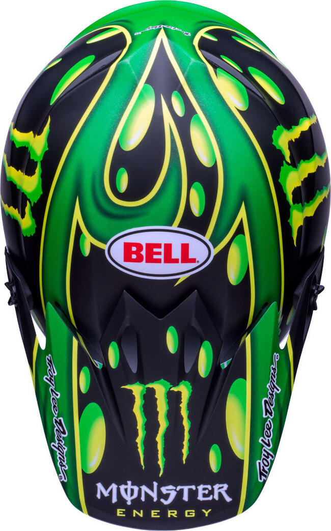 Casco Cross Mx-9 Mips Mcgrath Showtime Replica Matte Black Green Bell
