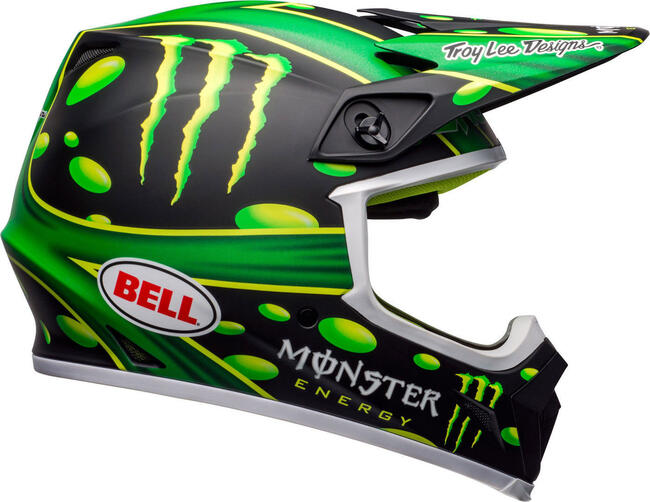 Casco Cross Mx-9 Mips Mcgrath Showtime Replica Matte Black Green Bell