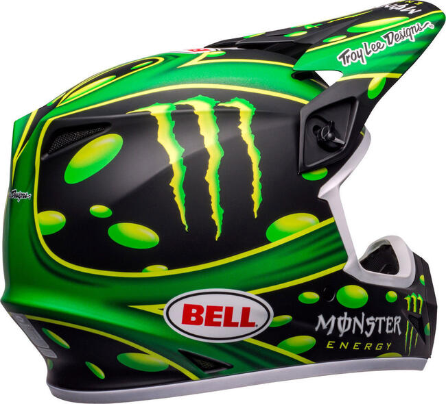 Casco Cross Mx-9 Mips Mcgrath Showtime Replica Matte Black Green Bell
