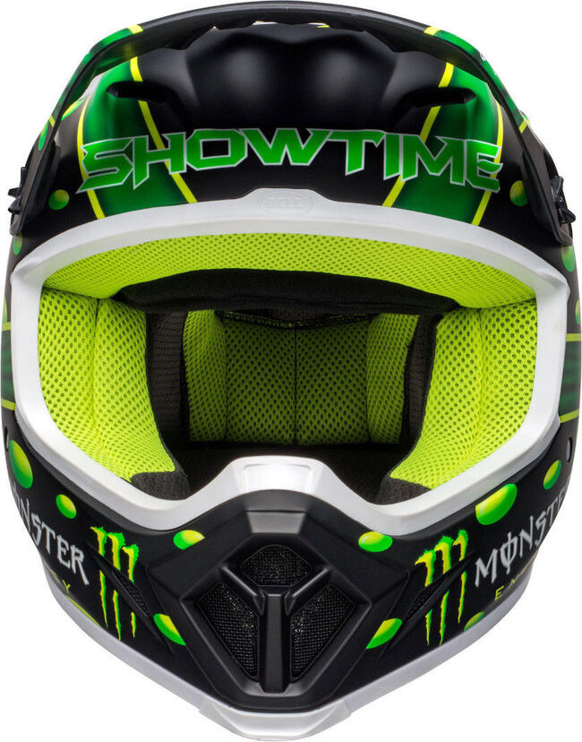 Casco Cross Mx-9 Mips Mcgrath Showtime Replica Matte Black Green Bell