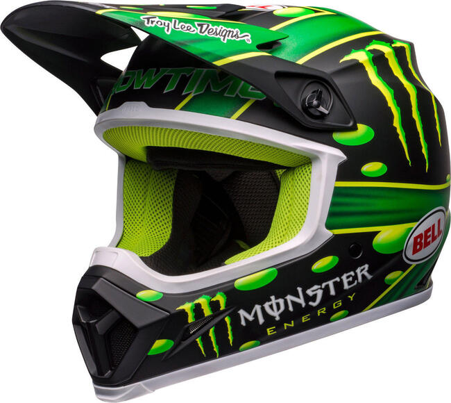 Casco Cross Mx-9 Mips Mcgrath Showtime Replica Matte Black Green Bell