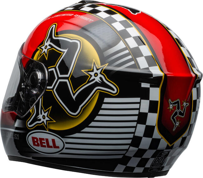 Casco Integrale Srt Isle Of Man Gloss Black Red Bell