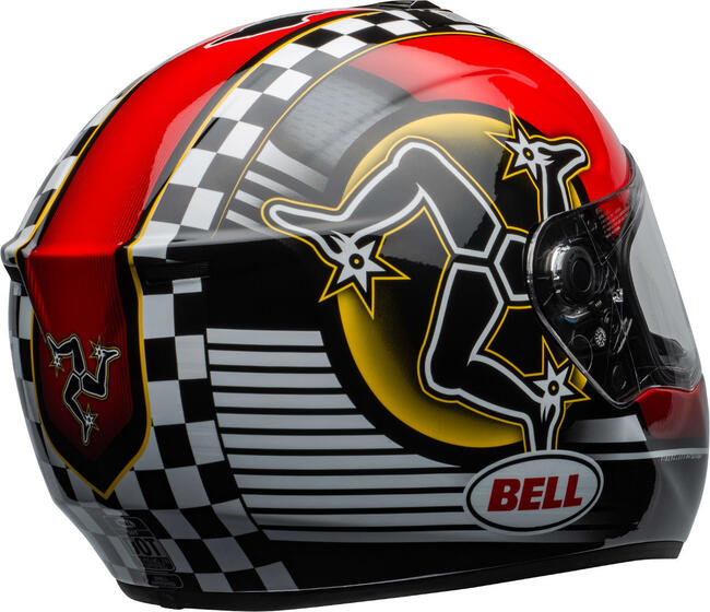 Casco Integrale Srt Isle Of Man Gloss Black Red Bell