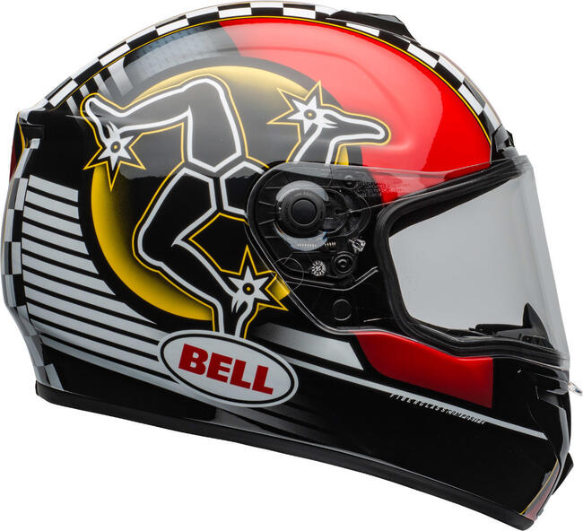 Casco Integrale Srt Isle Of Man Gloss Black Red Bell