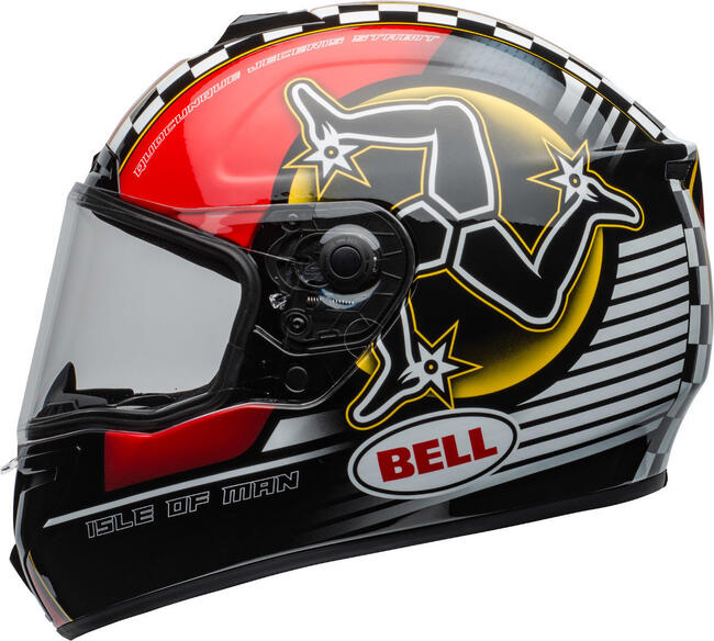 Casco Integrale Srt Isle Of Man Gloss Black Red Bell