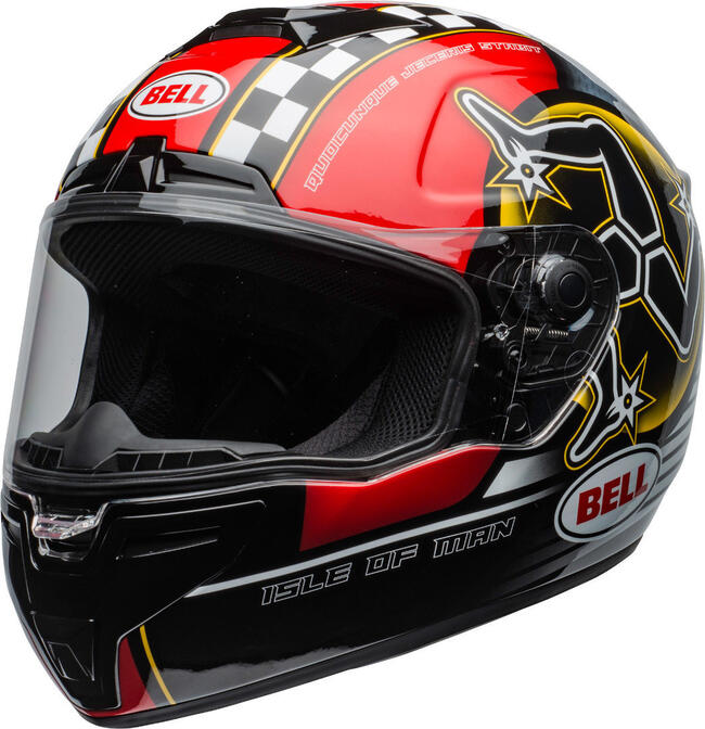 Casco Integrale Srt Isle Of Man Gloss Black Red Bell