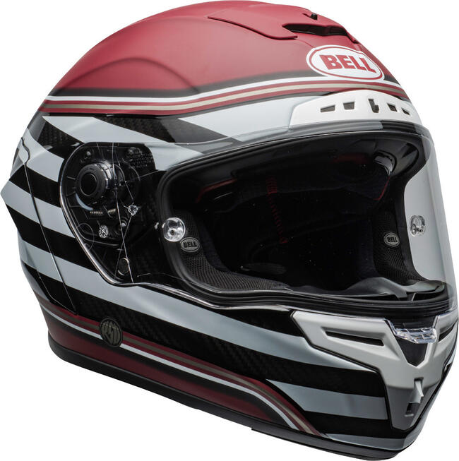 Casco Race Star Flex Dlx Rsdzone Matte Gloss White Candy Red Bell