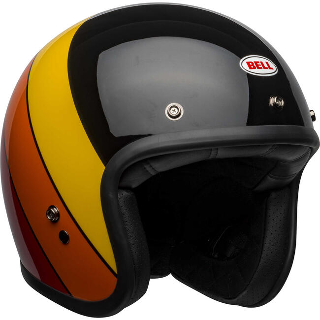 CASCO JET CUSTOM 500 RIFF GLOSS BLACK YELLOW ORANGE RED BELL   FuorigiriWeb 