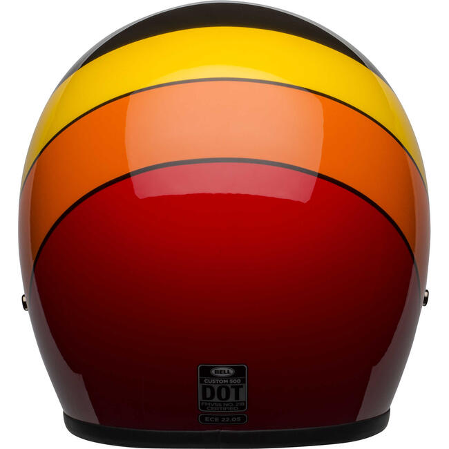 Casco Jet Custom 500 Riff Gloss Black Yellow Orange Red Bell