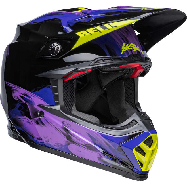 CASCO CROSS MOTO-9S FLEX SLAYCO GLOSS  BLACK PURPLE BELL   FuorigiriWeb 