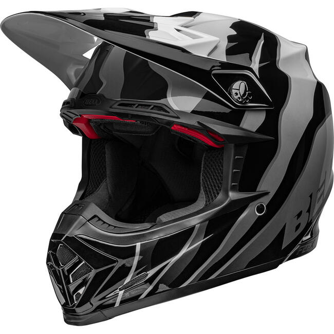 CASCO CROSS MOTO-9S FLEX CLAW GLOSS BLACK WHITE NUOVA OMOLOGAZIONE ECE 22-06 BELL   FuorigiriWeb 