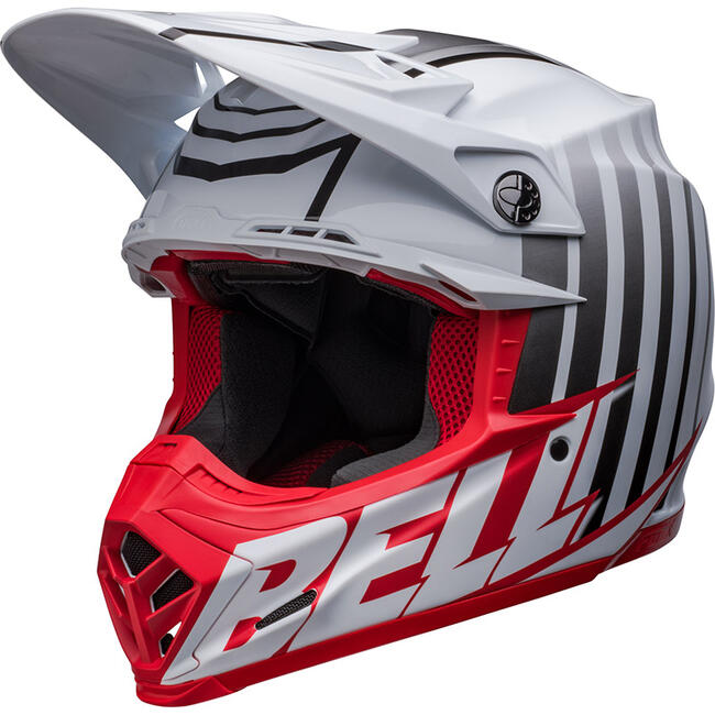 CASCO CROSS MOTO-9S FLEX  SPRINT MATTE GLOSS  WHITE RED NUOVA OMOLOGAZIONE ECE 22-06 BELL   FuorigiriWeb 