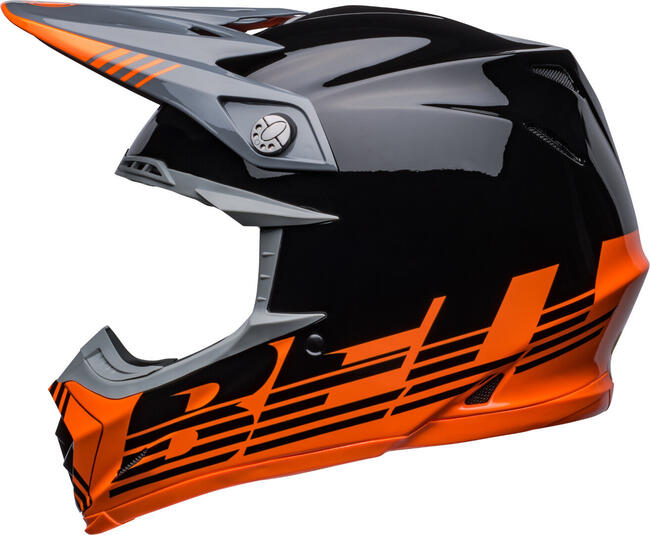 Casco Cross Moto-9 Mips Louver Gloss Black Orange Bell