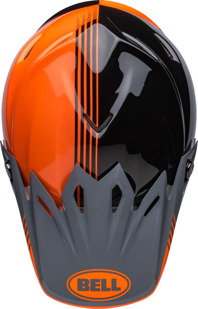 Casco Cross Moto-9 Mips Louver Gloss Black Orange Bell
