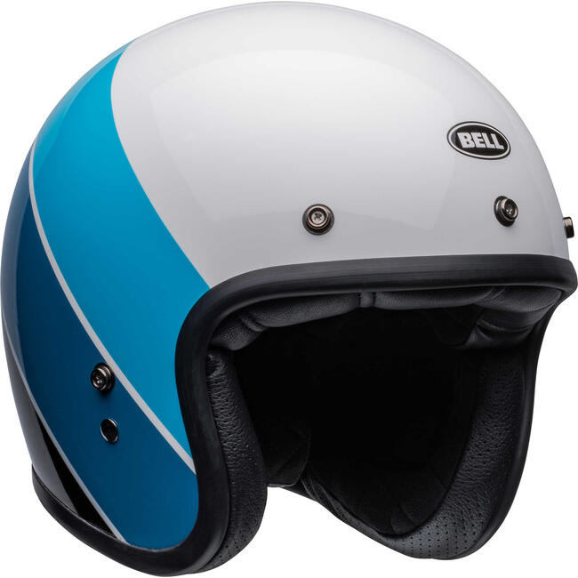 Casco Jet Custom 500 Riff Gloss White Blue Bell