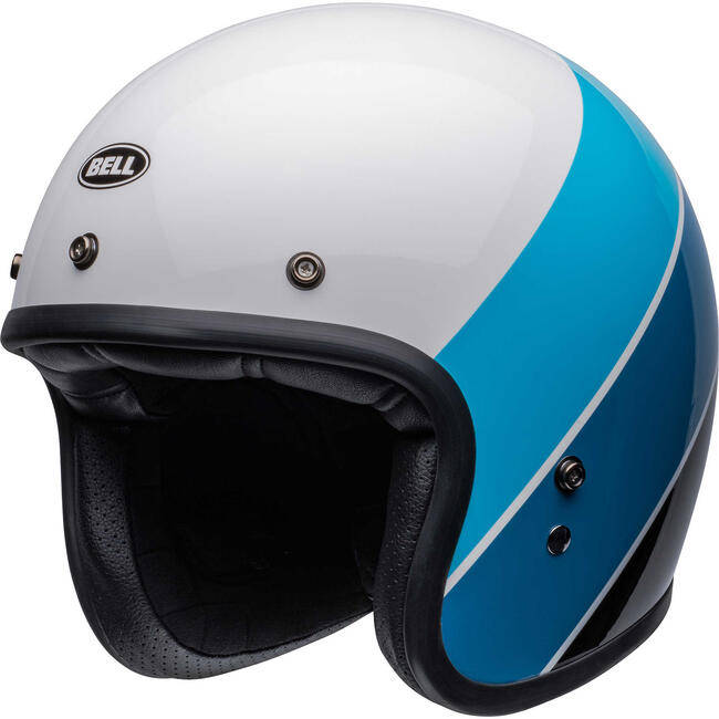 Casco Jet Custom 500 Riff Gloss White Blue Bell