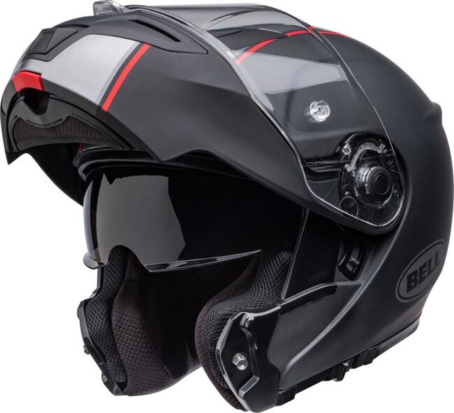 Casco Modulare Srt Modular Hartluck Jamo Matte Black Gloss Black Red Bell