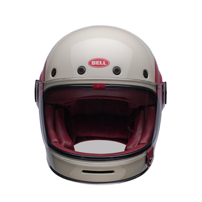 Casco Integrale Bullitt Tt Vintage White Oxblood Red Bell