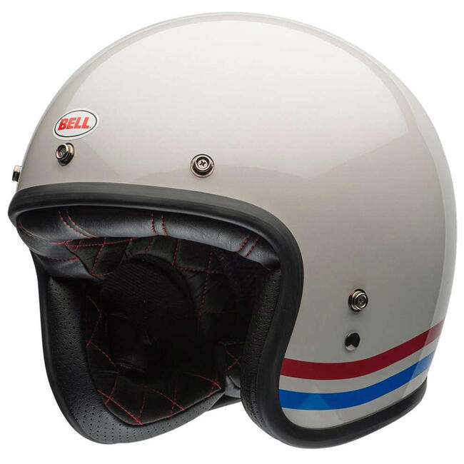 CASCO JET CUSTOM 500 STRIPES GLOSS PEARL WHITE BELL   FuorigiriWeb 