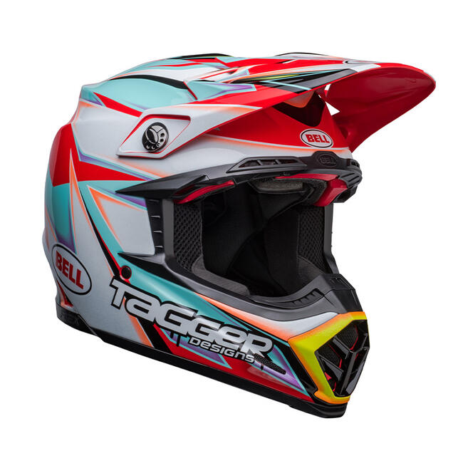 CASCO BELL MOTO-9S FLEX TAGGER EDGE WHITE AQUA NUOVA OMOLOGAZIONE ECE 22-06 BELL   FuorigiriWeb 