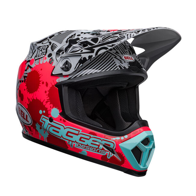 CASCO BELL MX-9 MIPS TAGGER SPLATTER  BRIGHT RED GRAY BELL   FuorigiriWeb 