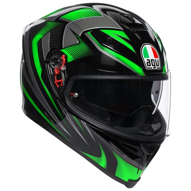 Casco Integrale K5 S Agv E2205 Multi Mplk Hurricane 2.0 Black Green