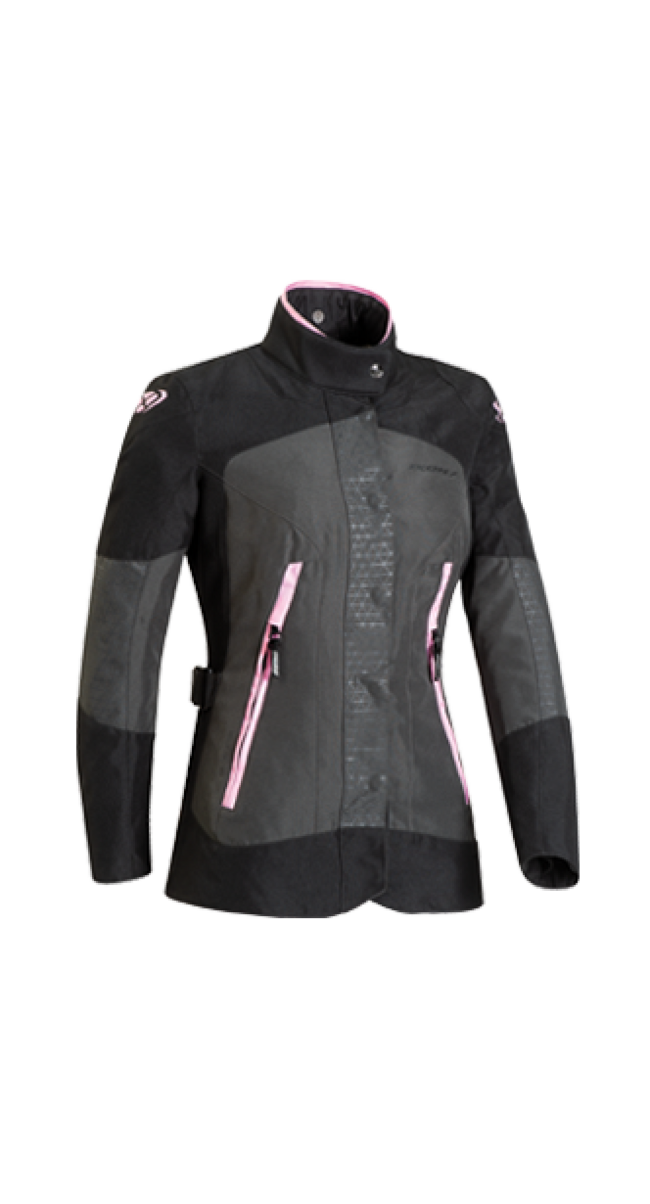 Ixon Giacche E Giubbotti Da Moto Antracite/nero/rosa Donna