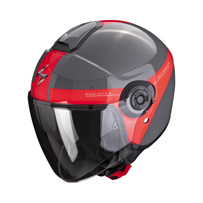 Caschi Jet Grigio/rosso Scorpion