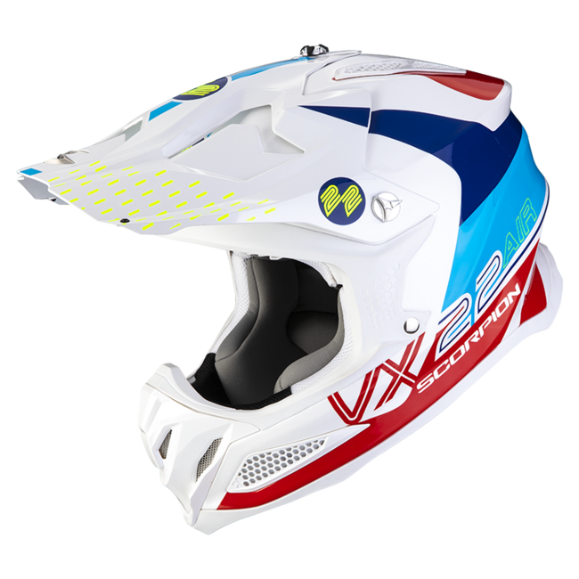 Caschi Cross Bianco/blu Scorpion