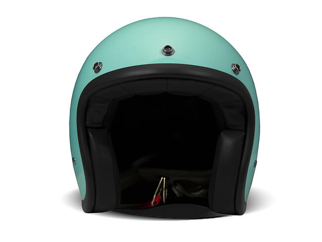 Casco Jet Fibra Vintage Turchese Dmd