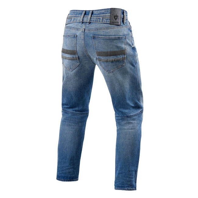 Pantaloni Da Moto Blu Medio Slavato Revit