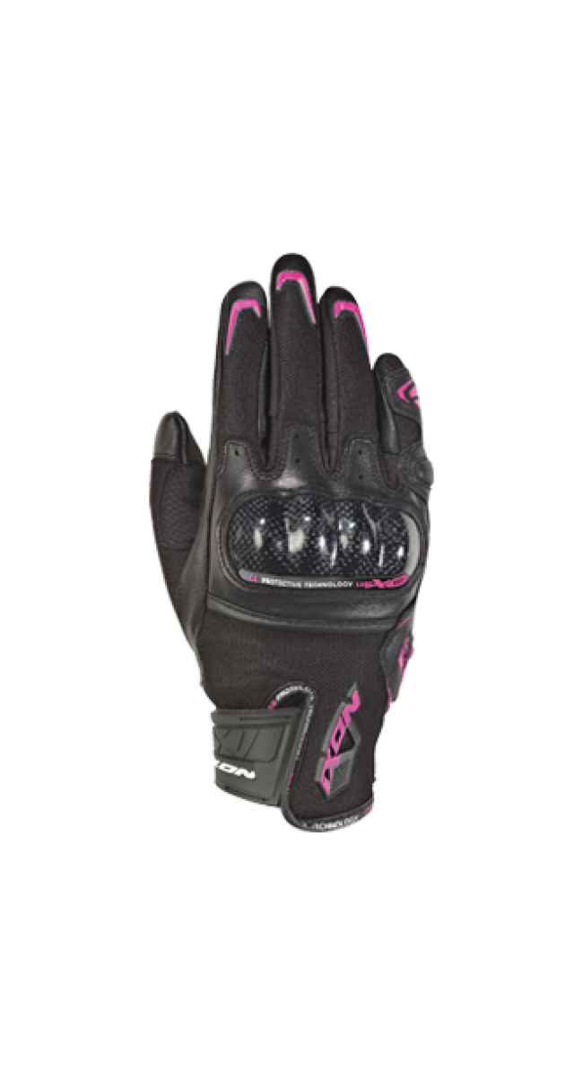 Ixon Guanti Da Moto Nero/fucsia Donna