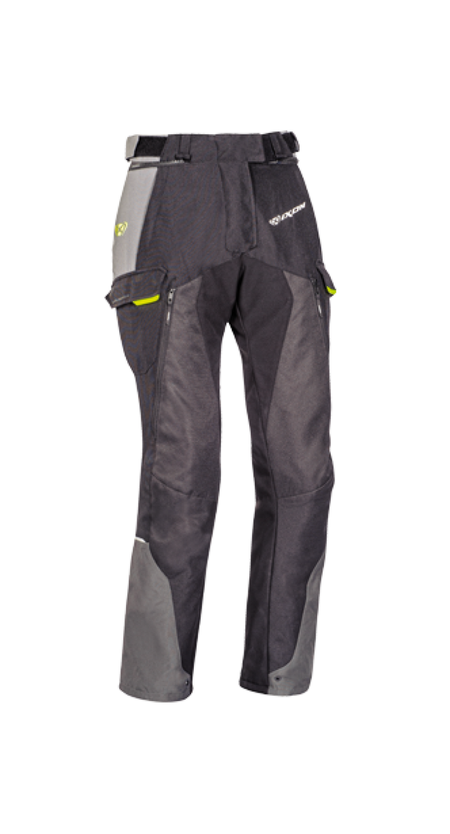 Ixon Pantaloni Da Moto Nero/grigio/giallo Donna