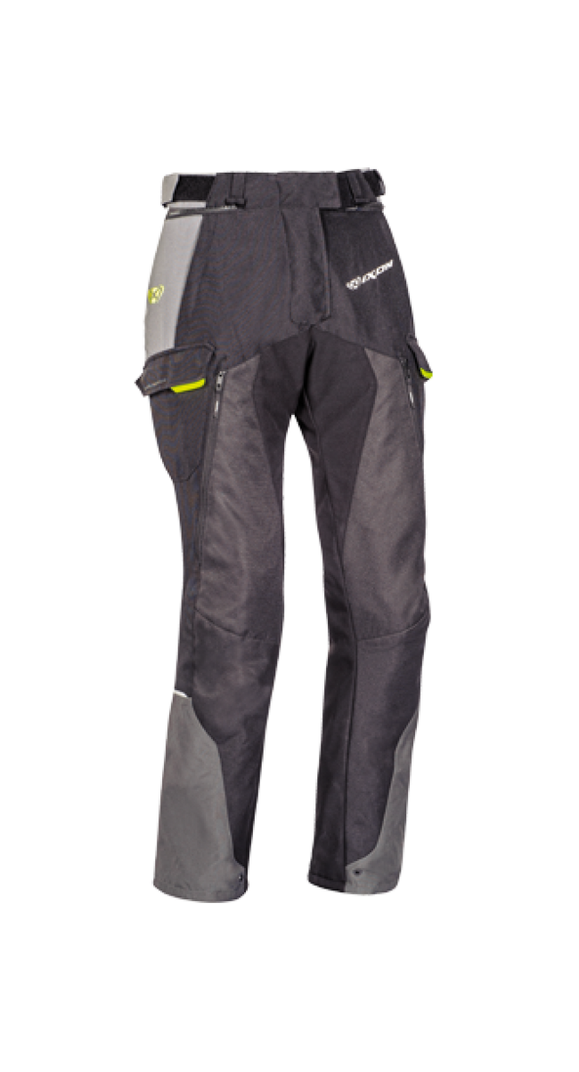 Pantaloni Da Moto Nero/grigio/giallo Ixon Donna