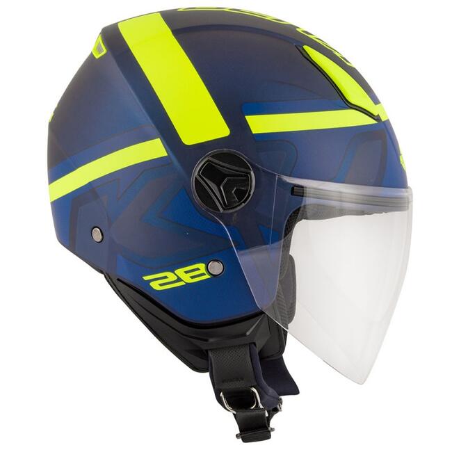 Casco Demi-jet Kv40  Shapes  Blu Scuro Giallo  Kappamoto