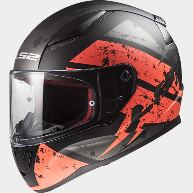 Ls2 Caschi Integrali Nero/arancio
