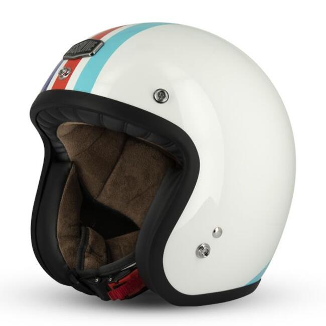Gasoline Caschi Jet Bianco/blu