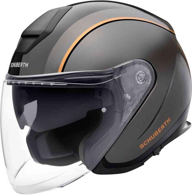 Casco Jet M1 Pro Solid Schuberth Outline Black Nero/arancio