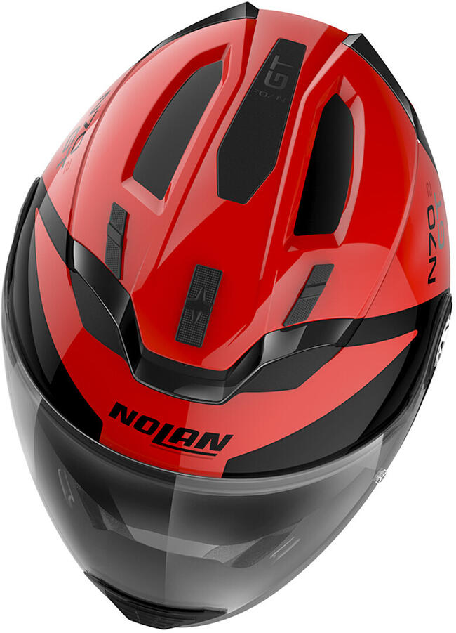 Caschi Modulari Nero/rosso Nolan