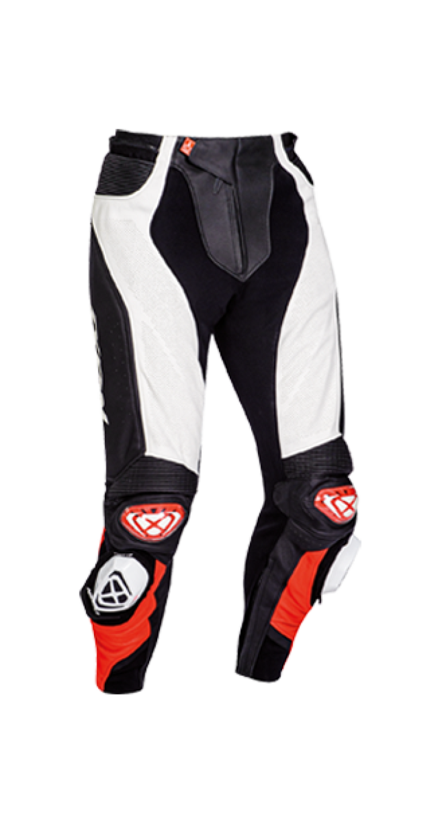 Pantaloni Da Moto Nero/bianco/rosso Ixon Uomo