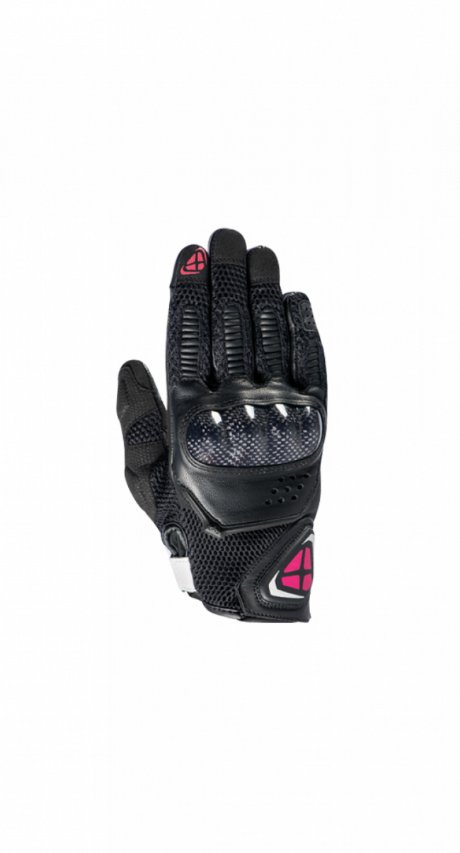 Guanti Da Moto Nero/fucsia Ixon Donna