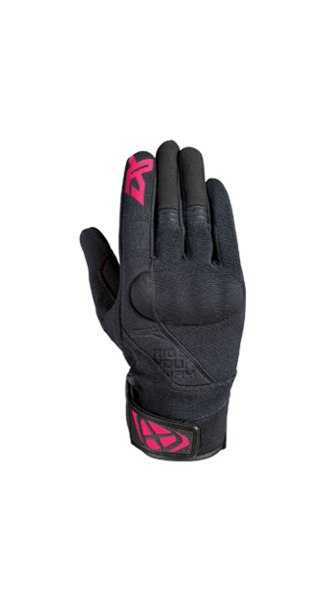 Guanti Da Moto Nero/fucsia Ixon Donna