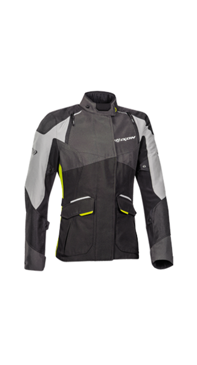 Ixon Giacche E Giubbotti Da Moto Nero/grigio/giallo Donna