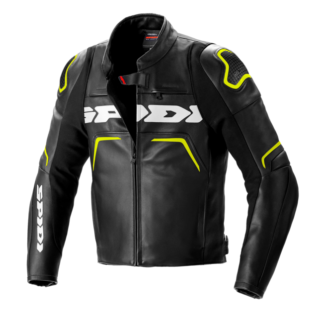 Giacca In Pelle Evorider 2 Uomo Spidi Nero Nero/giallo